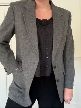 Jenss Gray camel hair blazer vintage grey